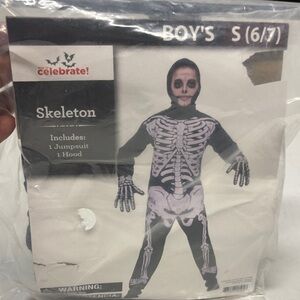 Skeleton Costume for Kids - Black and White boy size small 6/7